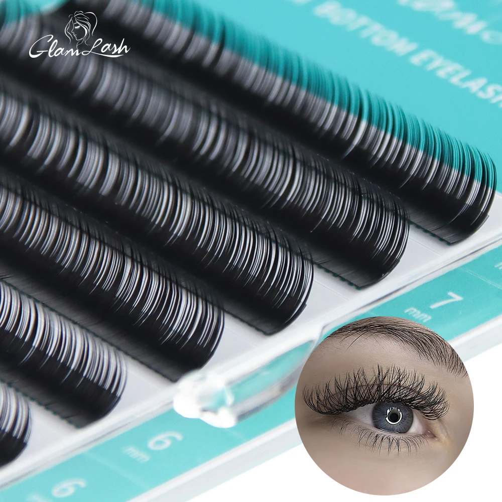 GLAMLASH 12rows/Case Bottom Eyelash Extensions J/B/C Lower Eyelash 5/6/7mm Short Individual Soft Lashes