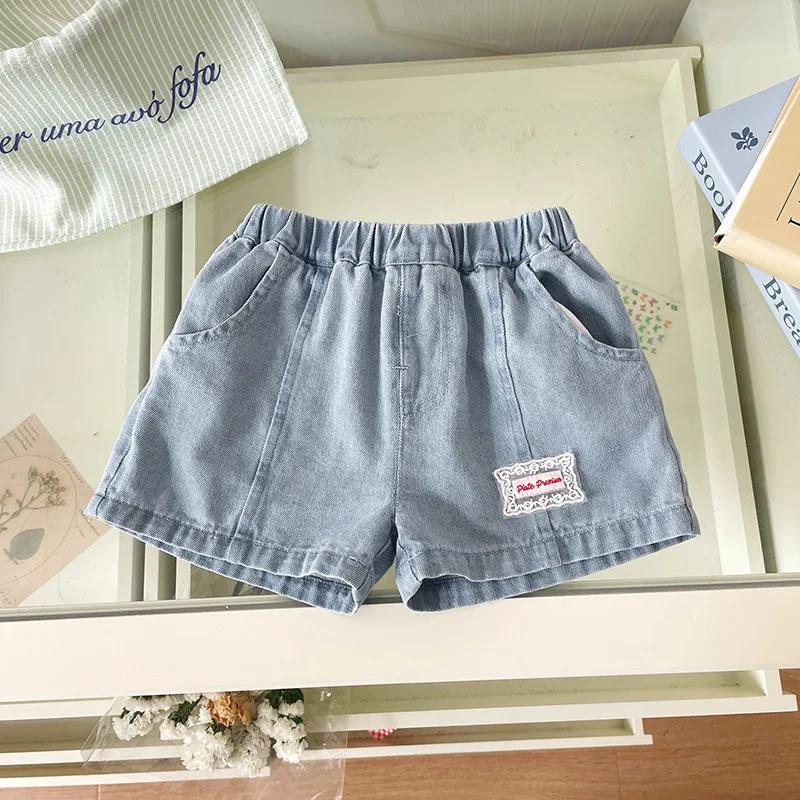 

Girls Denim Shorts 2025 Summer New Korean Breathable Loose Jeans Kids Shorts