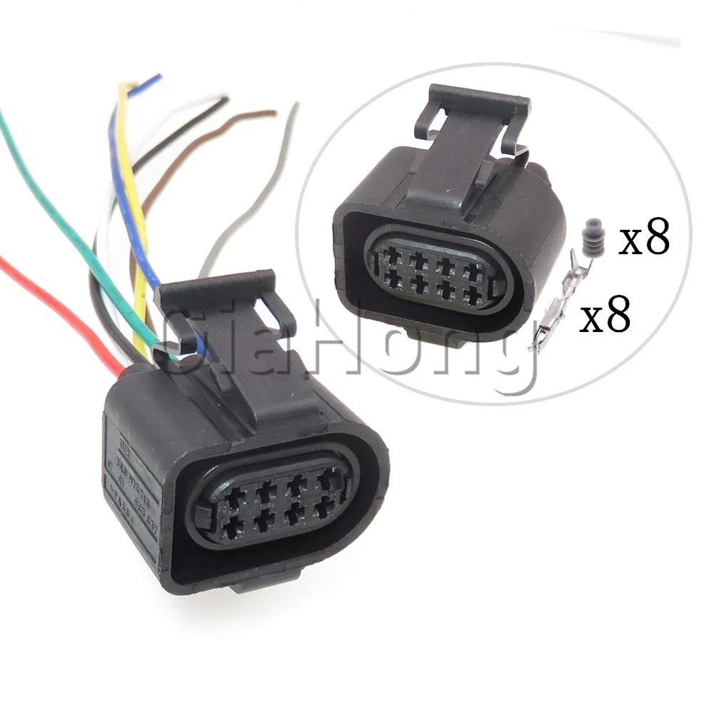 1 Set 8 Ways AC Assembly Auto Parts Automobile Waterproof Sockets 3A0973714 Auto Mechanical Throttle Wire Connector For VW Audi