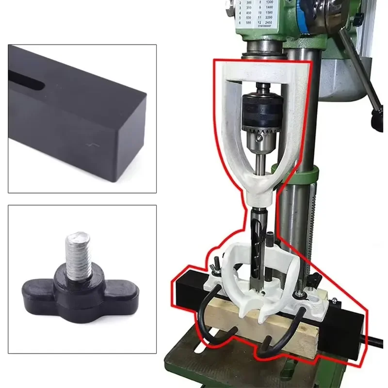 Woodworking Bench Mortiser Square Hole Chisel Drilling Machine Location Tool Tenon Joint Mortising Attachment Chisel Bit