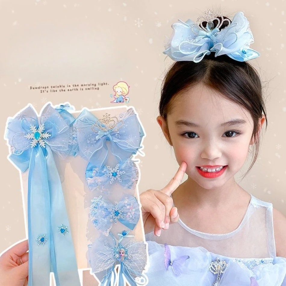 أطفال لؤلؤة الجبين سلسلة الأزرق دبوس الشعر الانفجارات المشابك للفتيات إلسا ندفة الثلج دبوس الشعر إكسسوارات الشعر أغطية الرأس الموضة HP01 #3