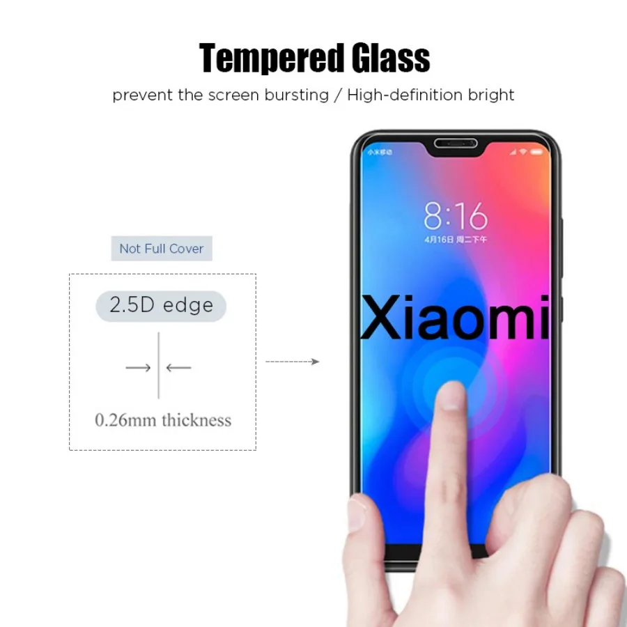 2PCS Tempered Glass For Xiaomi Mi 10T lite pro Mi9 lite 9 SE Screen Protector For Mi 6 9T 10 Lite Mi 8 Lite Pro SE AI A2 A3 lIte