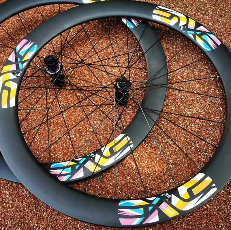 

Cyclocross Gravel 35/40/45/50/60mm Carbon Bike Disc Road Wheelset Personal Design Sticker Disc Brake Bike Wheels Center Lock