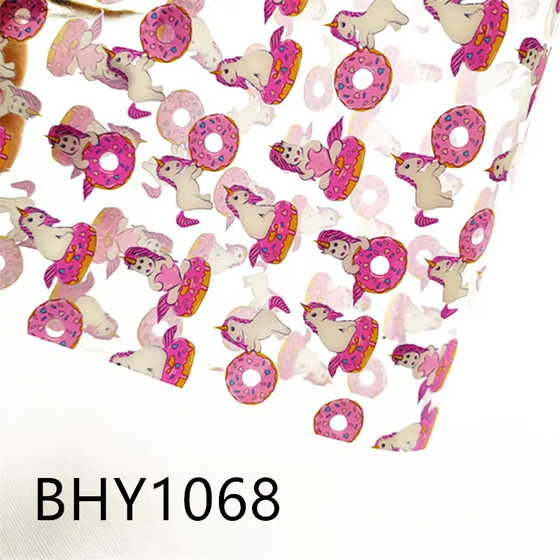 20*33CM A4 donut print transparent jelly sheet UV Synthetic Leather Fabric for DIY Earring Hair Bows Crafts