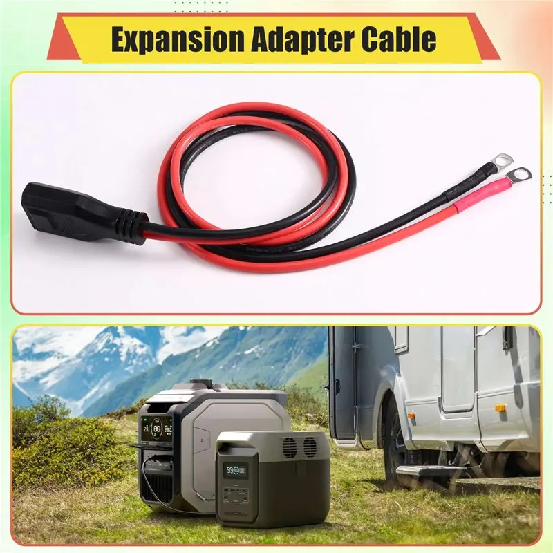 B44C 3X 50A Extension Cable 8AWG, Expansion Adapter Cable For Ecoflow Delta, Extra Battery Cable