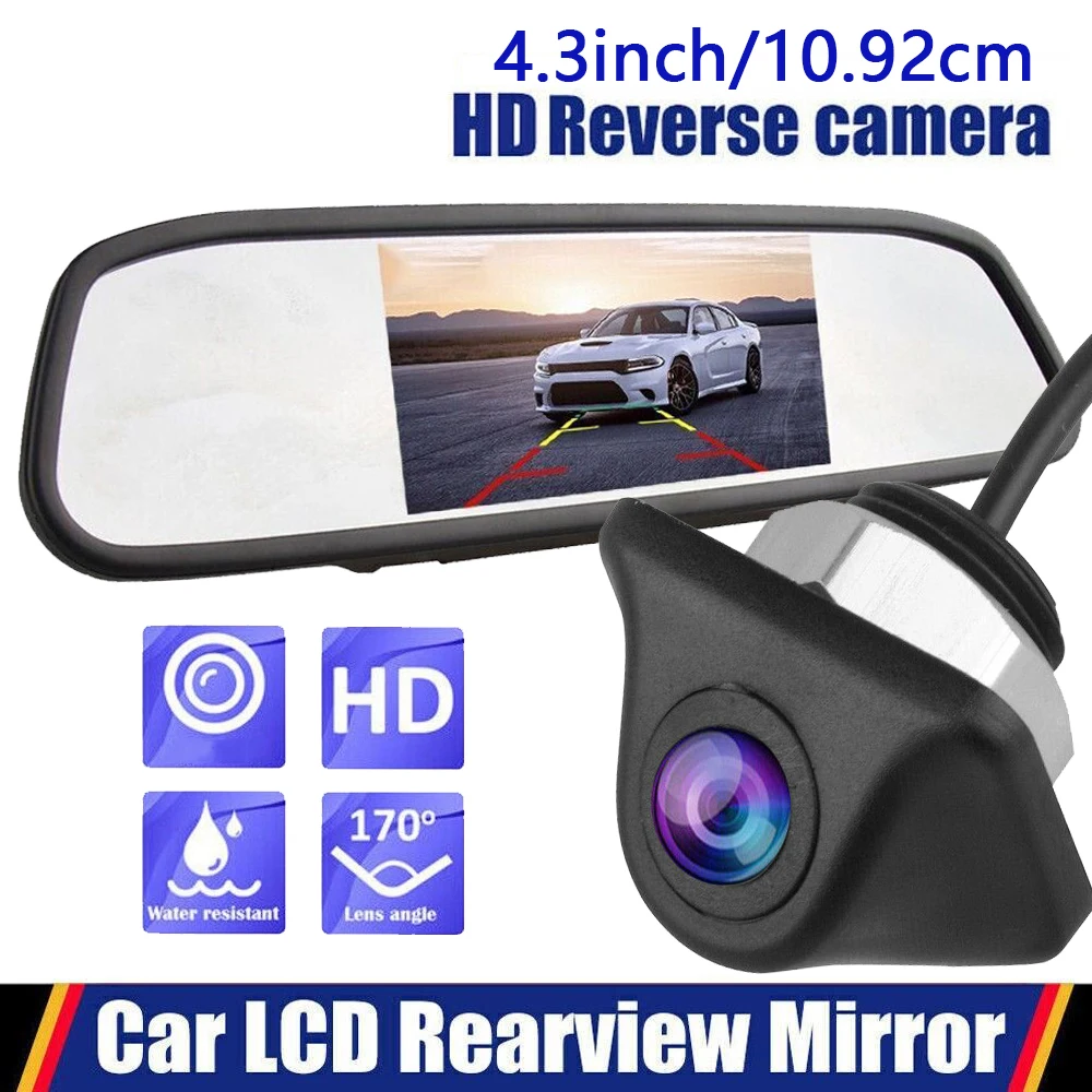 

HD Reversing Camera & 4.3'' Display Monitor Night Vision Reverse Backup Camera Parking Assistance - Full Set