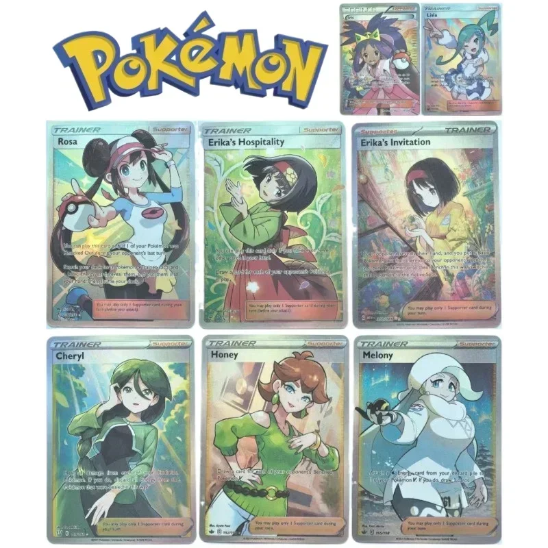 

PTCG Pokemon Kaarten 8 шт. английская роза Мелон преломляющая сверкающая коллекция карточка празднование комикс детская игрушка карточка игрушки подарки