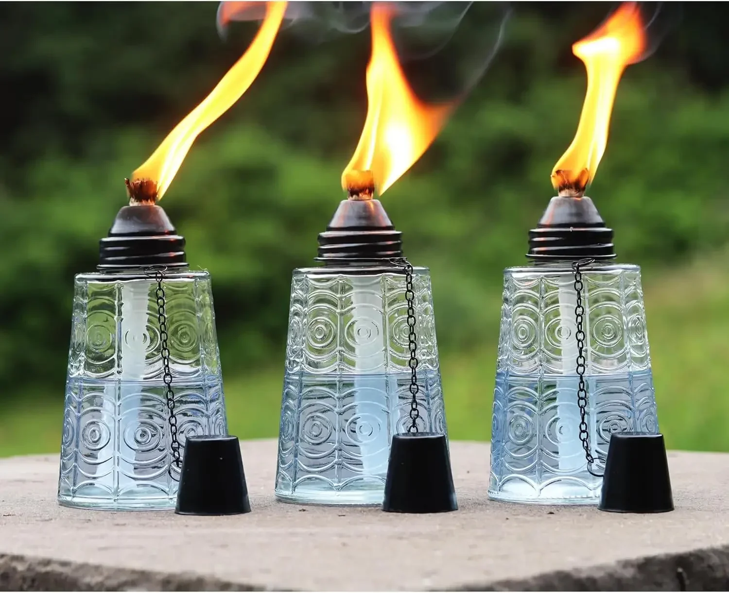 

Набор из 3 настольных горелок Citronella, 16 унций декоративных стеклянных горелок Свечи Citronella для уличной террасы, сада, вечеринки