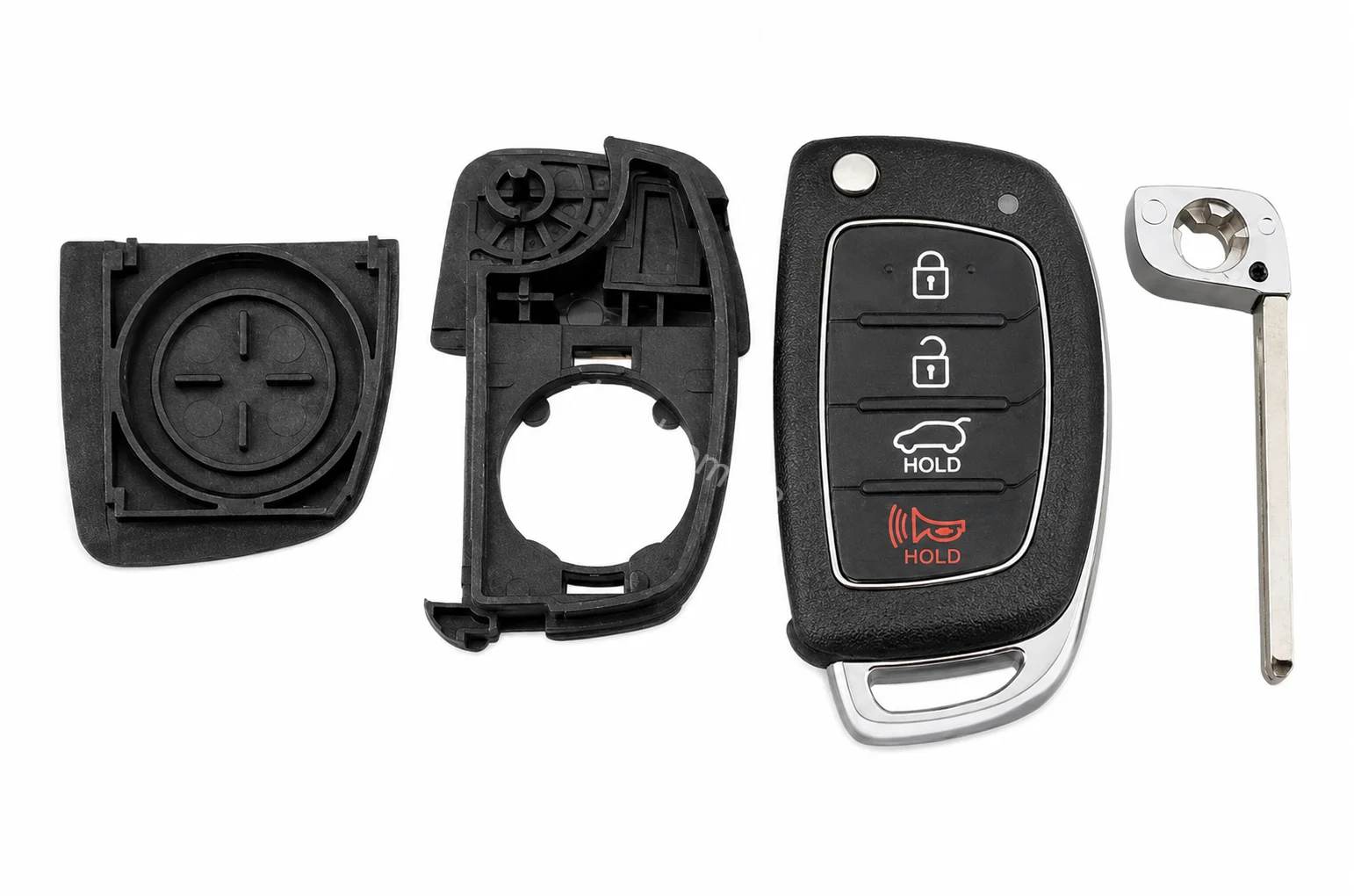 4 Button Flip Key Fob Case Shell for Hyundai Sonata Santa Fe Tucson Replacement Folding Remote Key Housing TQ8-RKE-3F04