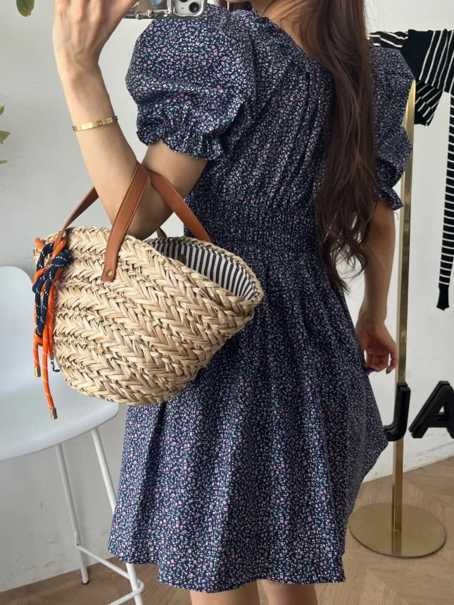 Gonna da donna con stampa floreale Bubble Sve Dr, rotonda, in vita elastica, snellente, a pieghe, dolce svasato, gonna per bambola ortodontica alla moda