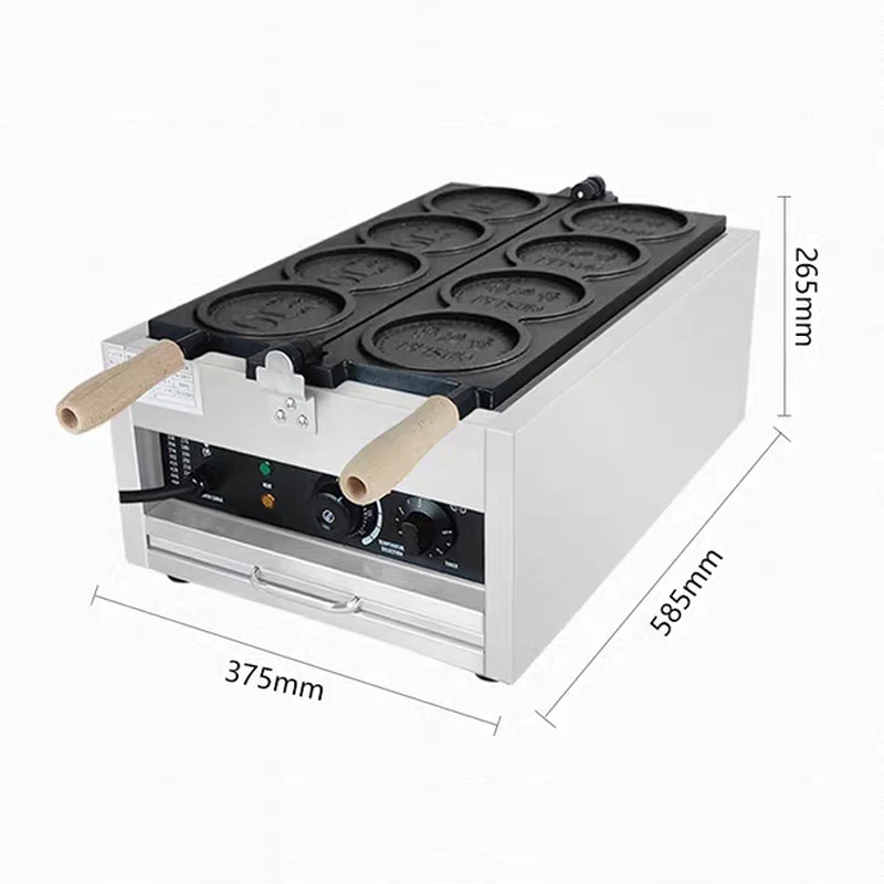 Gold Coin Shaped Waffle Maker High Productivity Electric for Food Shops Retail Manufacturing Plants Hotels