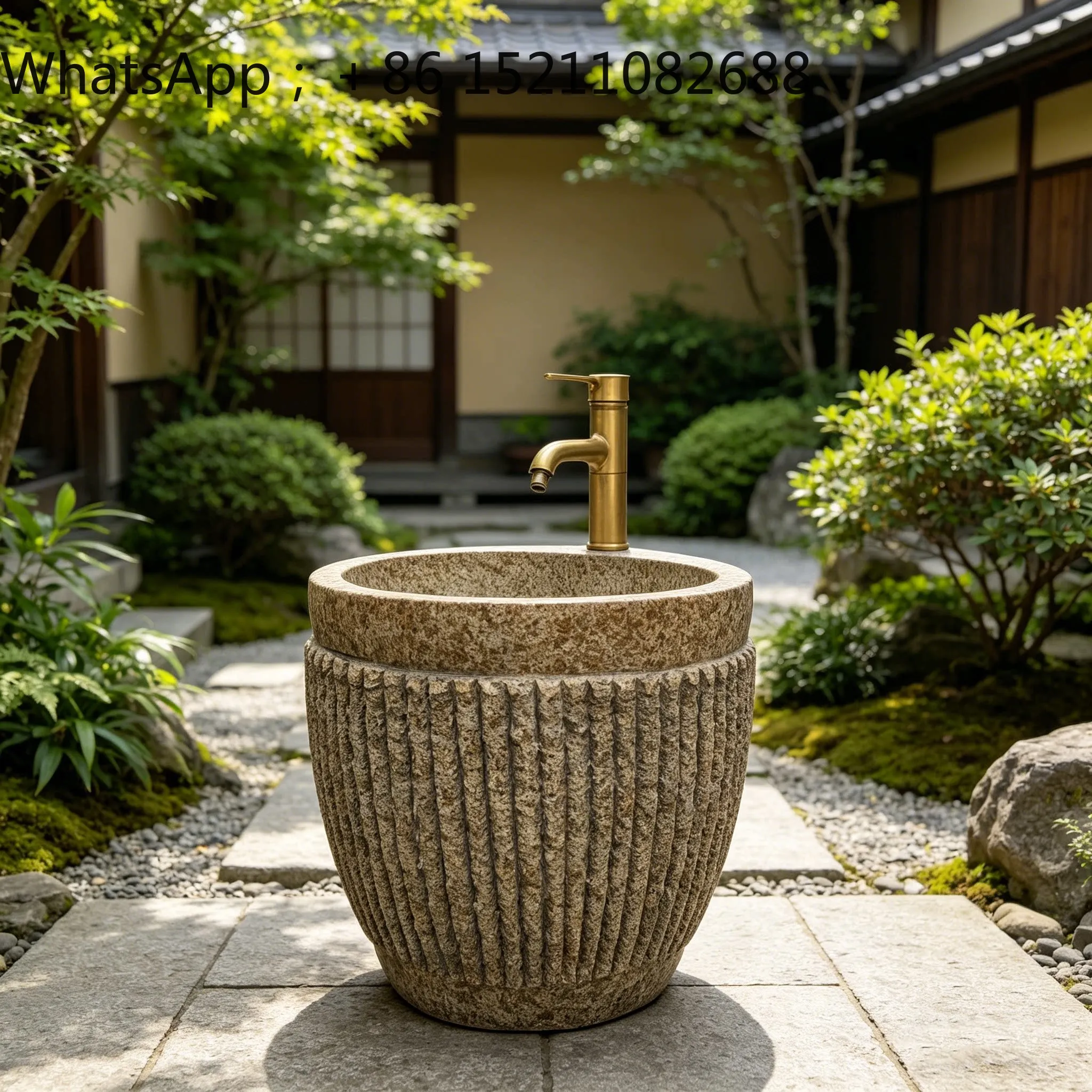 LLY Chinese-style courtyard imitation stone mop pool outdoor garden reservoir retro pebble landscaping decorative ornament
