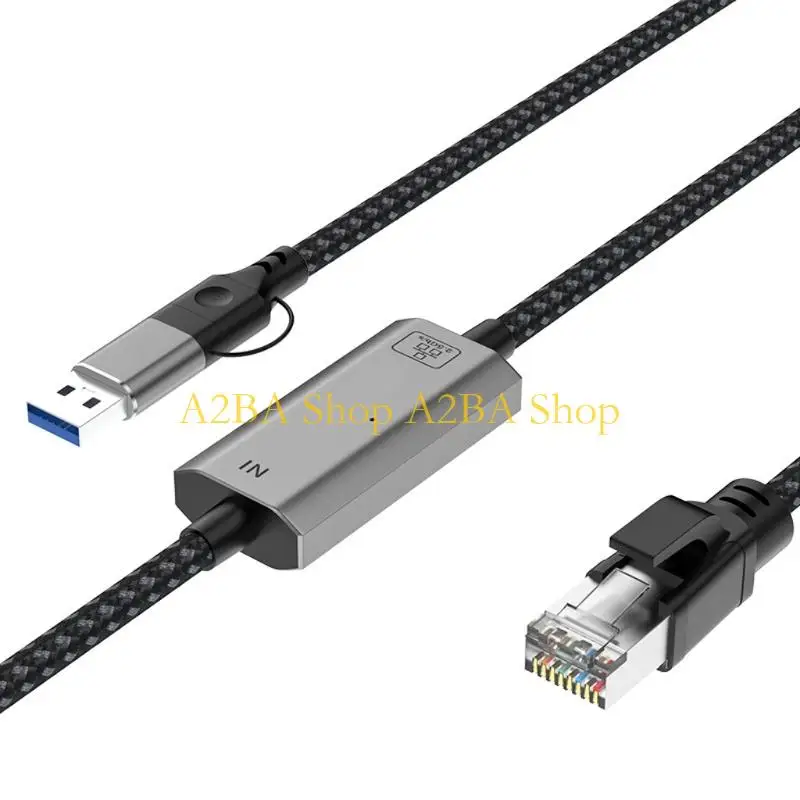 A2BA Aluminum Shell USB Type C Ethernet Cable Perfect For Gaming Streaming Professional Use