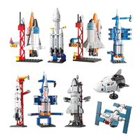 New Mini Aerospace Manned Rocket Model Building Blocks Space Station Urban Architecture Children's Toys Compatible with Lego