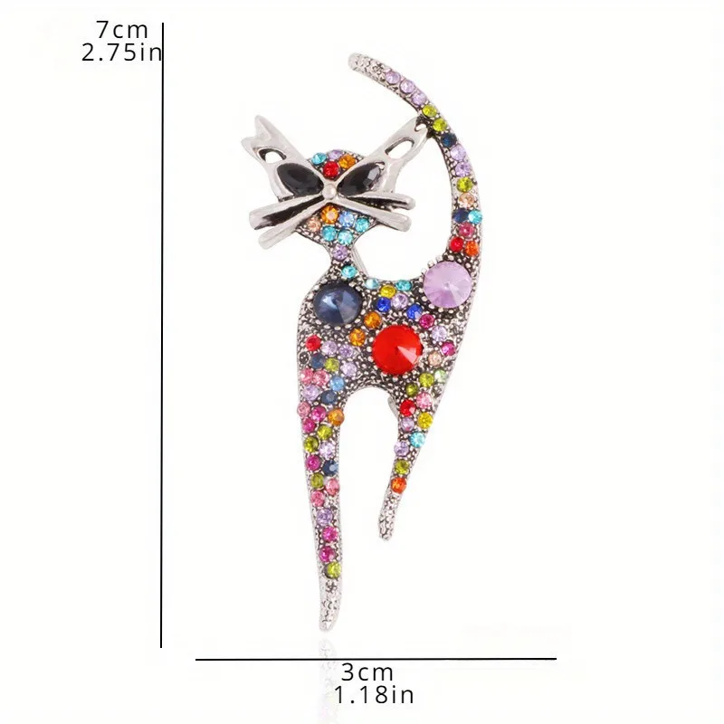 الرجعية لطيف هريرة حجر الراين زر رائعة الحيوان شارة الرجال/النساء الملابس والاكسسوارات