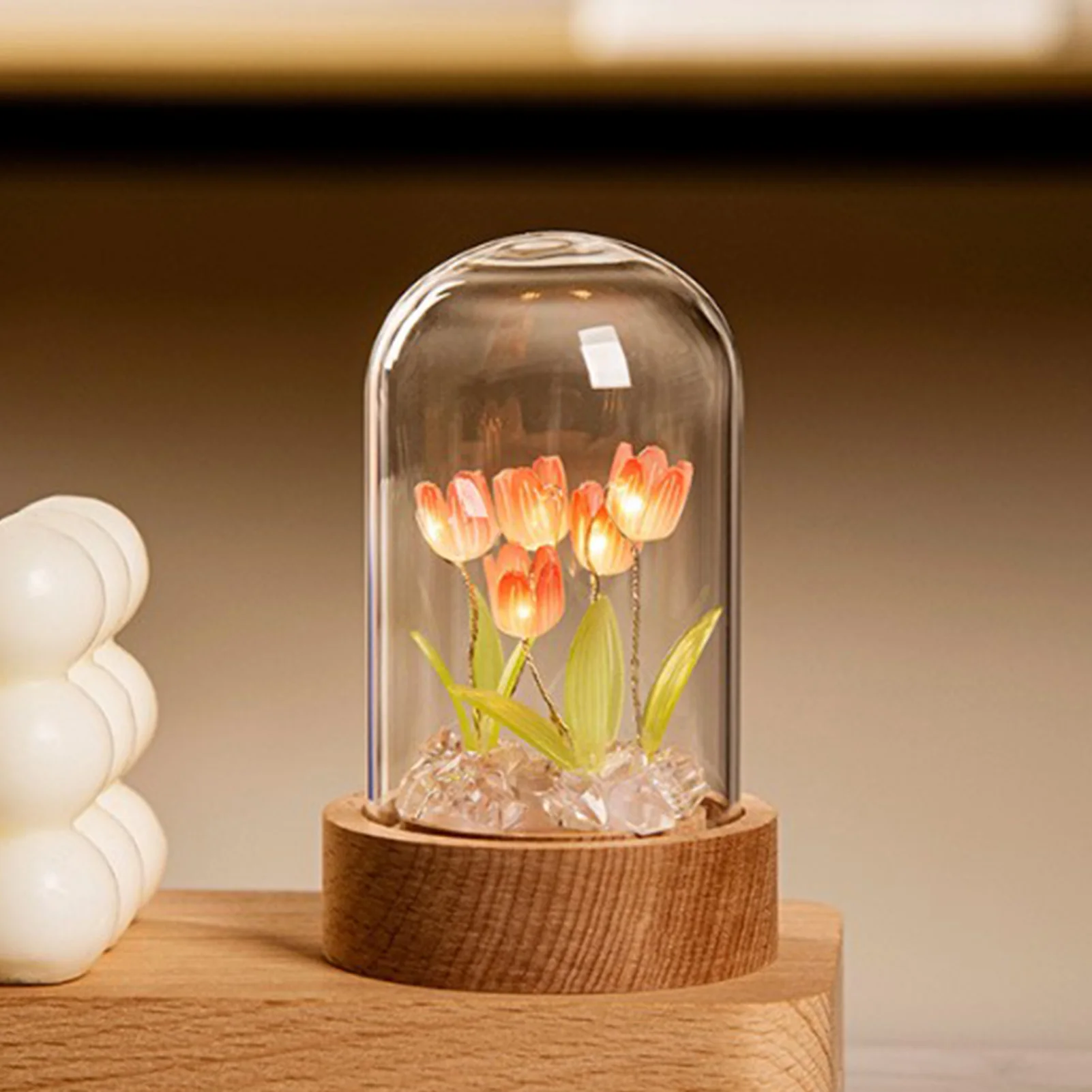 Creative Tulip Night Light Tableside LED Ambient Lights Ornament Home Room Bedside Decorative Lamp