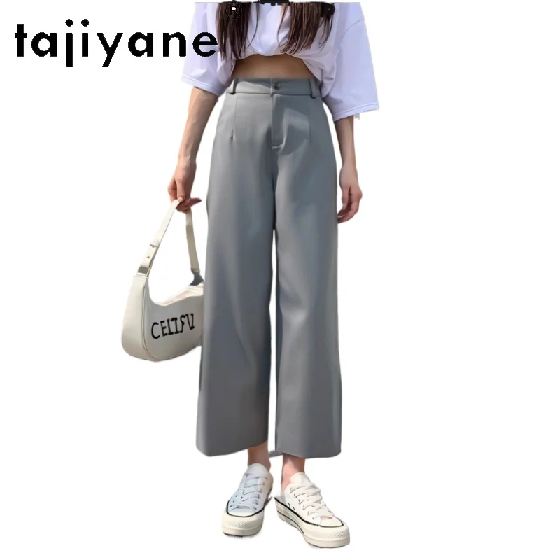 

TAJIYANE Natural Sheepskin Women Pants Genuine Leather Straight-leg Cropped Pants Woman Autumn Winter Clothes 2025 Pantalones
