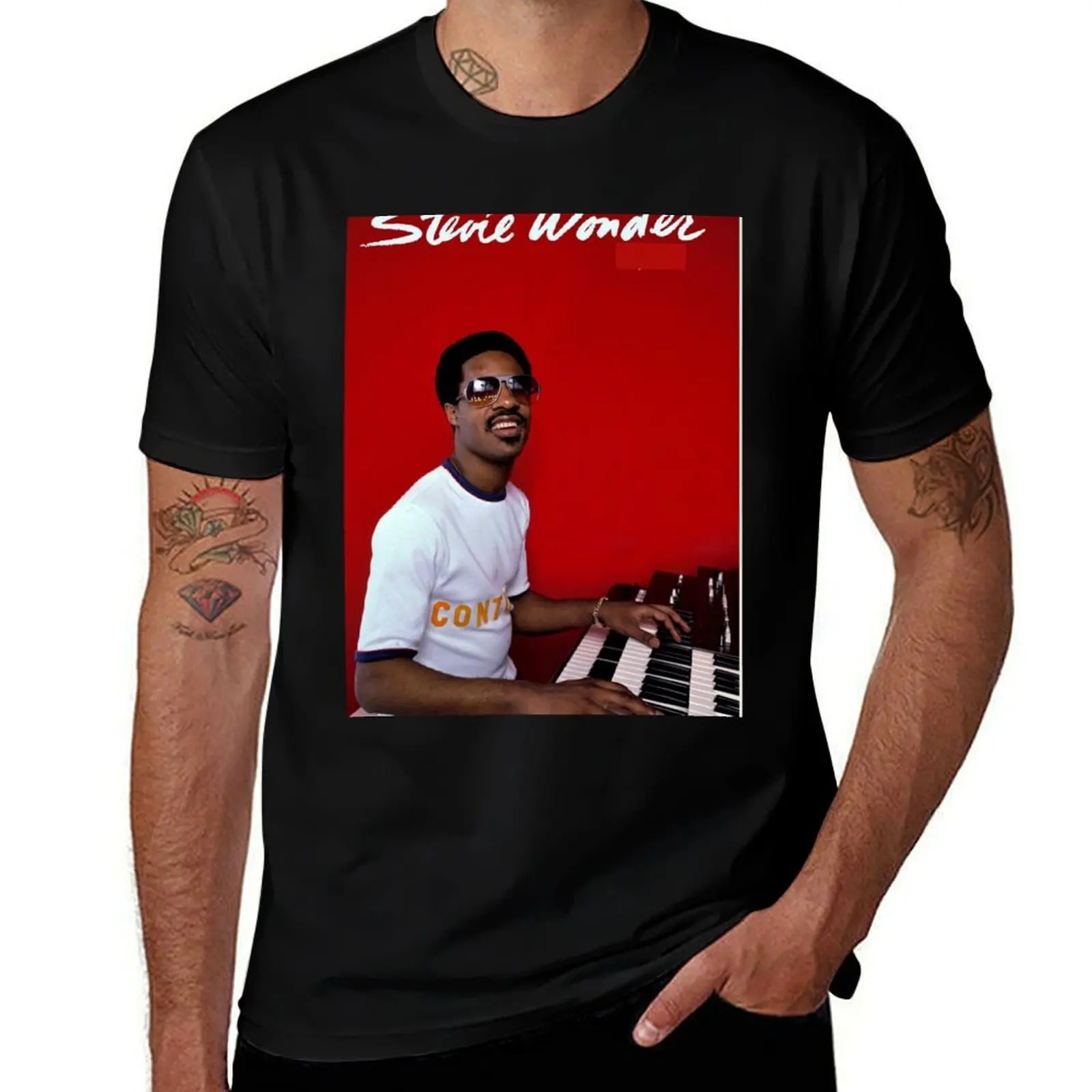 

Stevie Wonder T-Shirt t shirts for man slim fit mens graphic t shirts cotton tshirt 100% T-Shirt