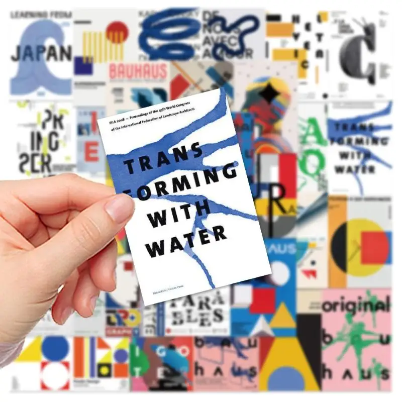 

Новый набор из 40 наклеек: постеры в стиле Баухаус, авангардные граффити, абстрактные стикеры для скейтбордов, телефонов, ноутбуков