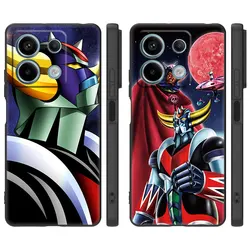 UFO Robot Goldorak czarne etui z kreskówek dla Xiaomi Redmi Note 13 Pro Plus 11T 10T 9S Pro Redmi 13C 12R 12C 10C 10A 9T 9C 9A 70 Pro