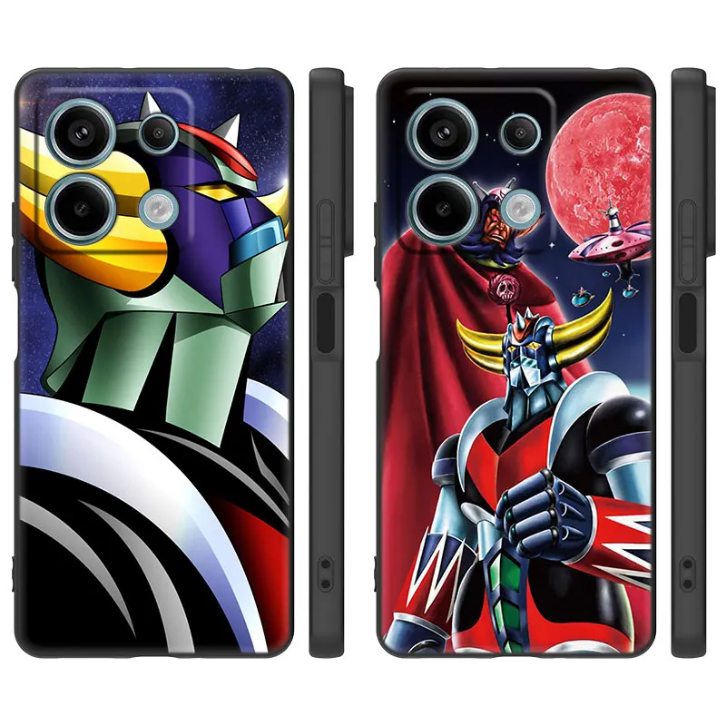 UFO Robot Goldorak Black Cartoon Case For Xiaomi Redmi Note 13 Pro Plus 11T 10T 9S Pro Redmi 13C 12R 12C 10C 10A 9T 9C 9A 70 Pro