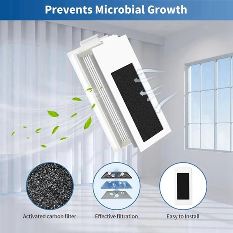 A76G-12 stuks filter voor Ecovacs T30S / T30S AI / T30S COMBO / T30S PRO / T30S PRO OMNI robotstofzuiger