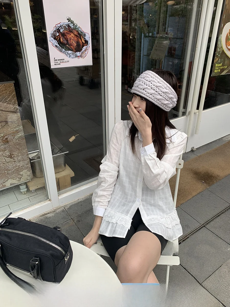 

Sinbounboun Women's Loose Fit Long Sleeve Neck Shirt Sun Protection Lightweight Cotton Polyester Lace Hemline Spring 2026