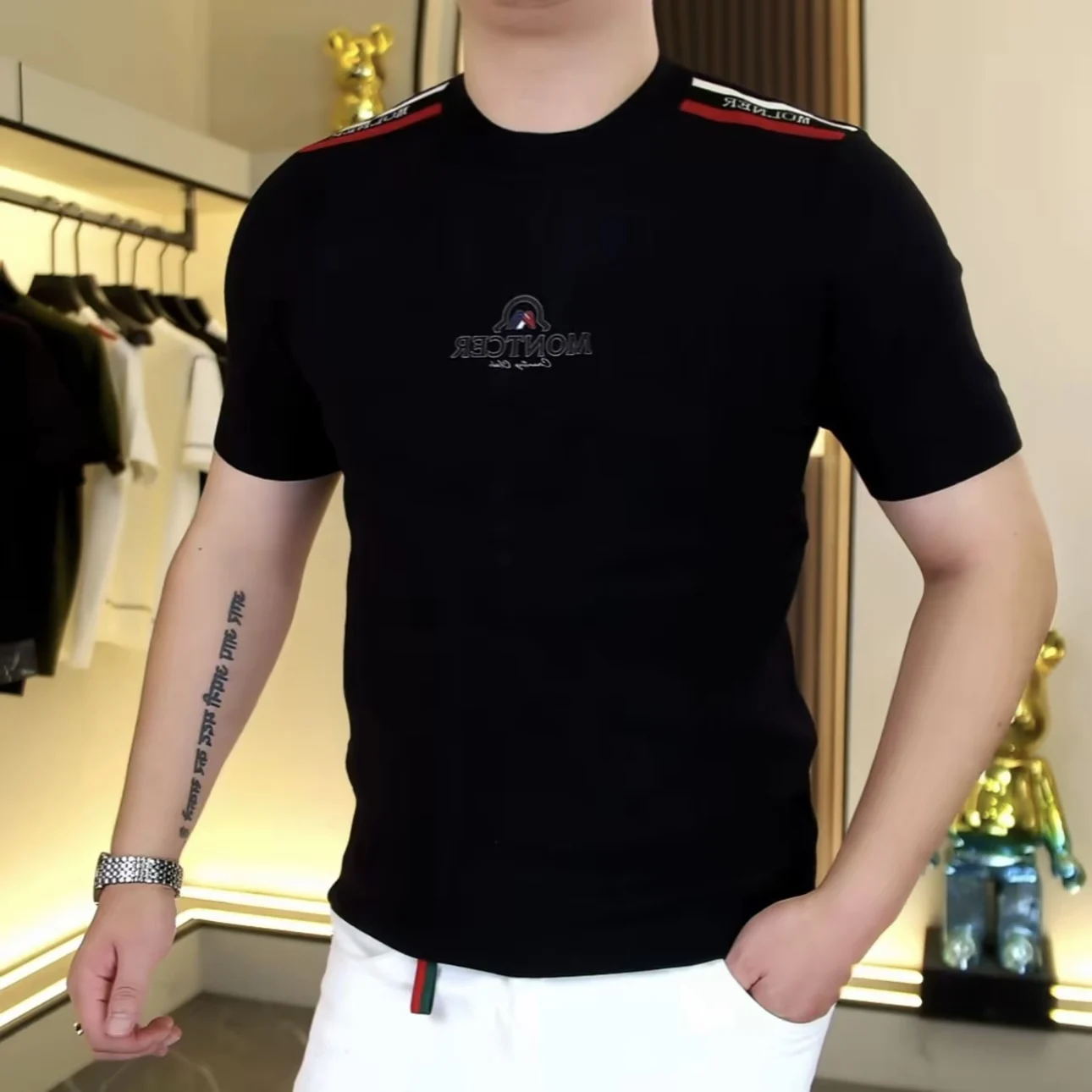 

Модная трикотажная футболка ort Sve, мужская круглая эластичная футболка, осеннее новое поступление, облегающий удобный дышащий топ