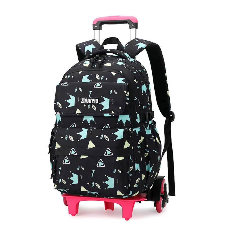 Mochila escolar con ruedas para niños y niñas, morral escolar con ruedas para ortopedia