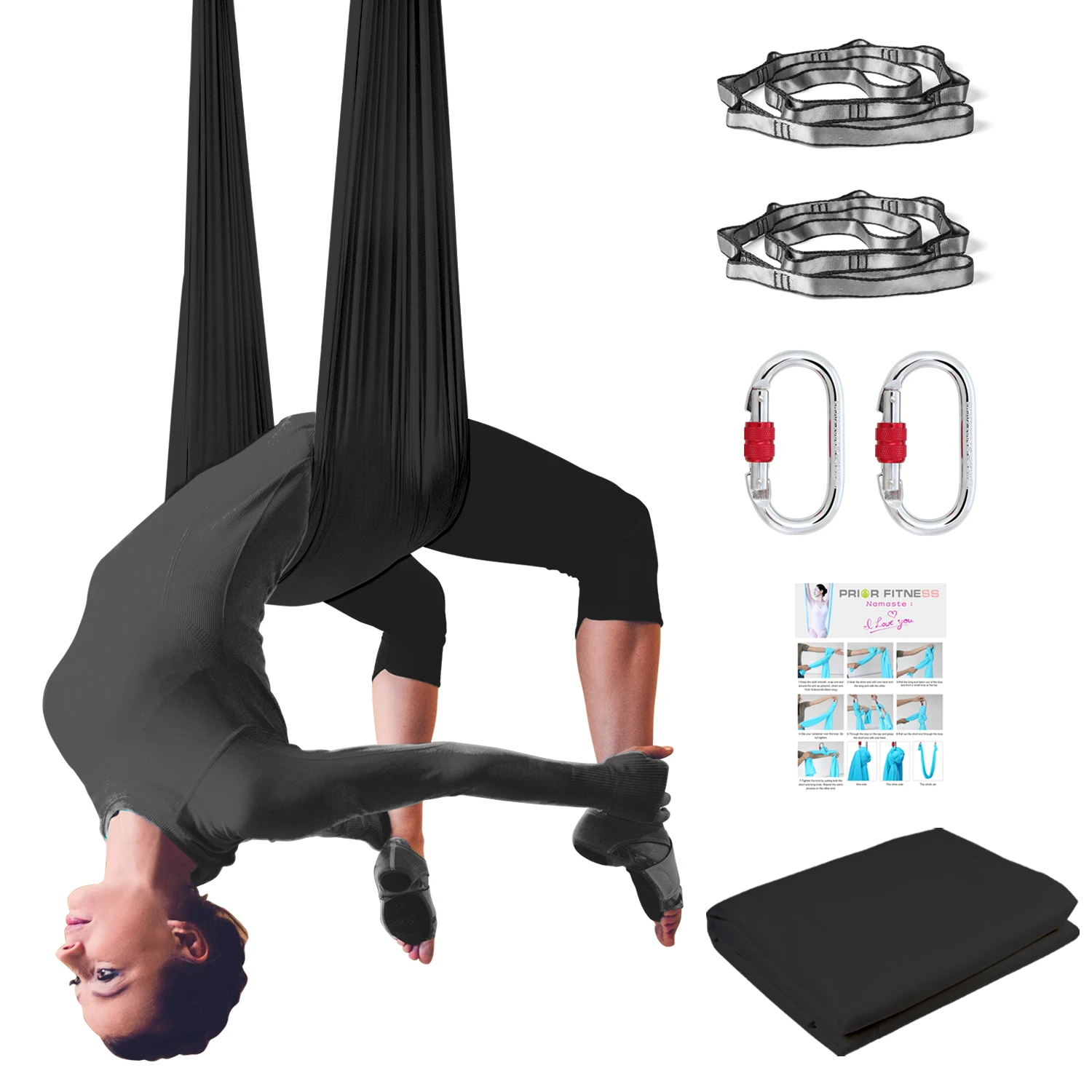 5*2.8 Meters Yoga Hammock Rigging Kit Aerial Fabric Acrobatics Hardware Certificated for Aerial Yoga Studio