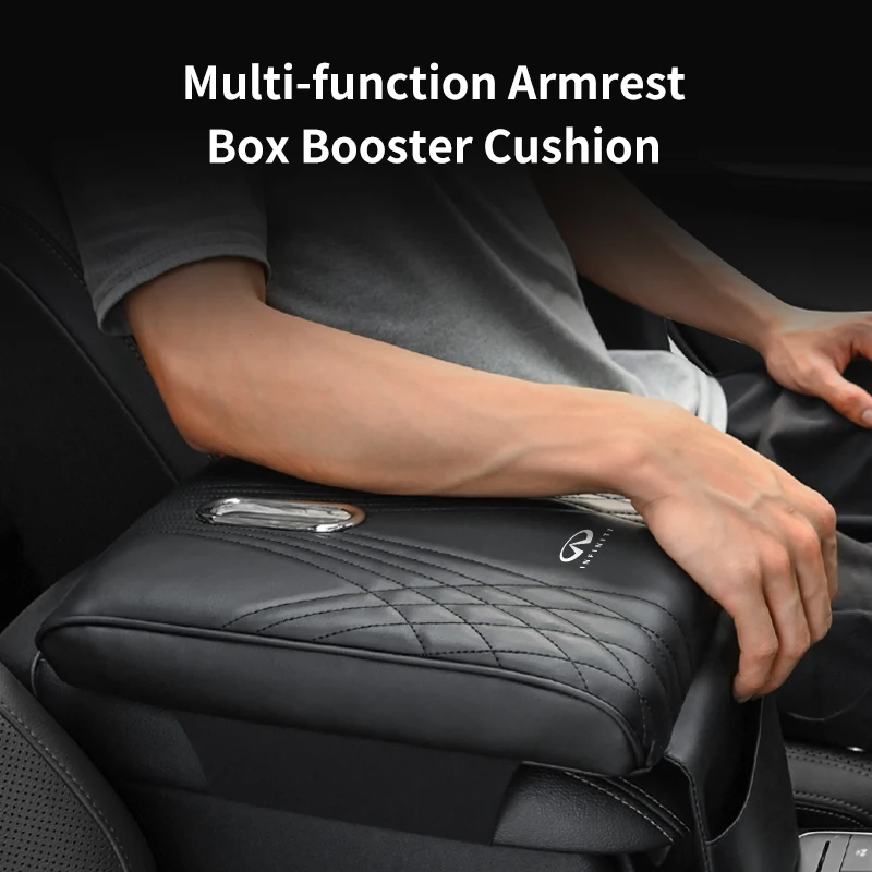 Car Armrest Cushion Tissue Box Holder Center Console Protection Cover Pad Mat For Infiniti QX60 QX70 QX80 QX50 QX30 Q70L Q60 Q50