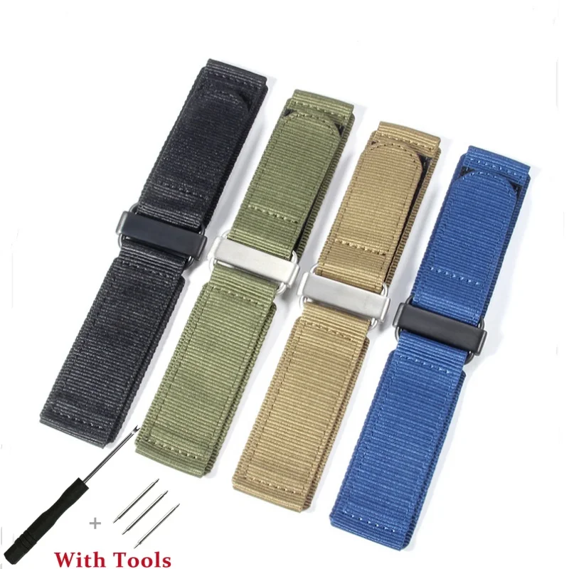 

22mm 24mm Nylon Weaves Sport Watch Strap Replacement for Universal Waterproof Watch Band Bracelet Accessories with Tool