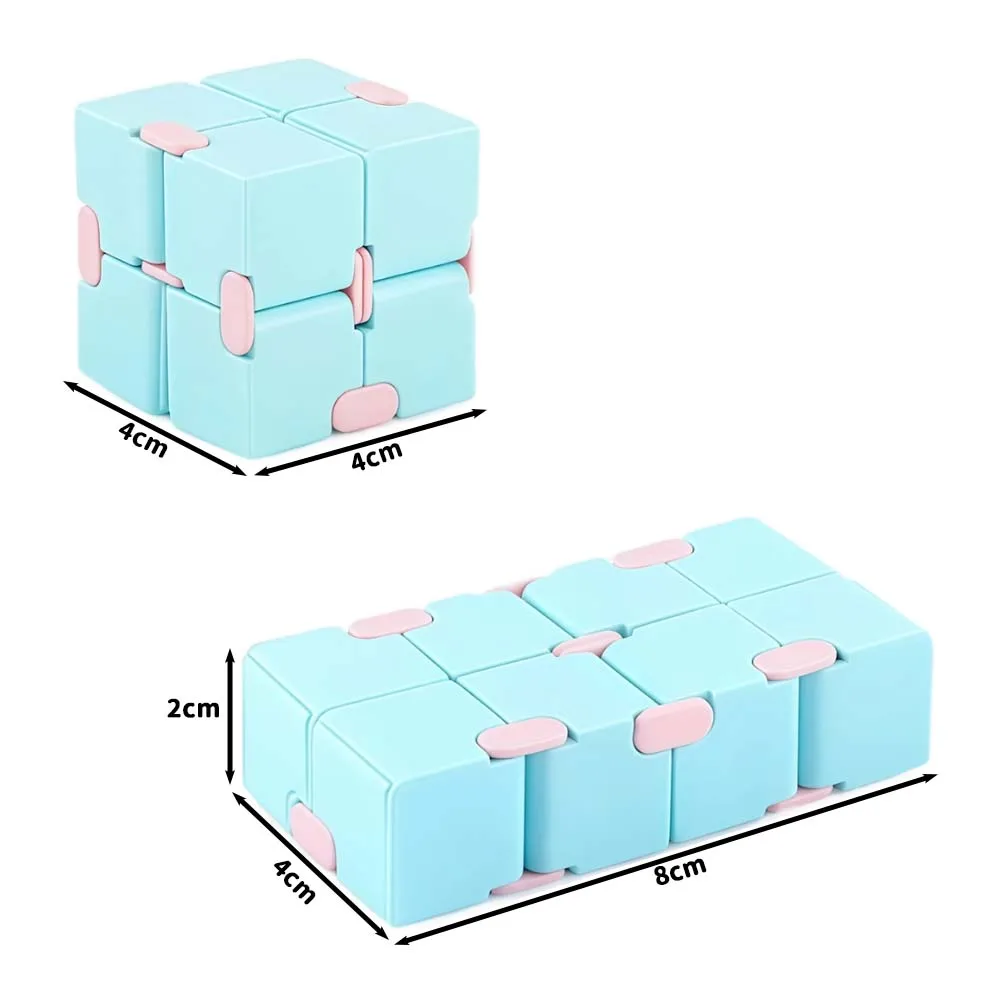 

2pcs Magic Infinity Flip Puzzle Cube Fidget Toy for Kids Adults | Sensory Stress Relief Antistress Decompression Cube