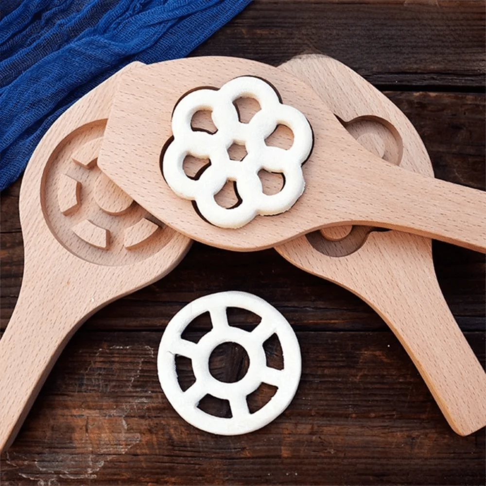 

Wooden Sugar Ring Mold Non-stick Flower Shape Oil Dumpling Mould Reusable Easy To Release Pastry Making Tool Baking Accessories