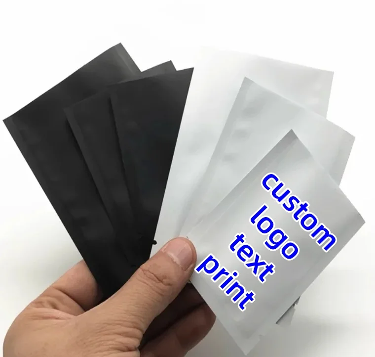 

200 шт., матовые белые/черные пакеты из алюминиевой фольги leotrusting