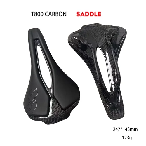 Imagen 1 del producto Samana sin etiqueta personalizable ultraligero 125g suave y cómodo T800 fibra de carbono + cuero Pu asiento de bicicleta de carretera 7*9mm