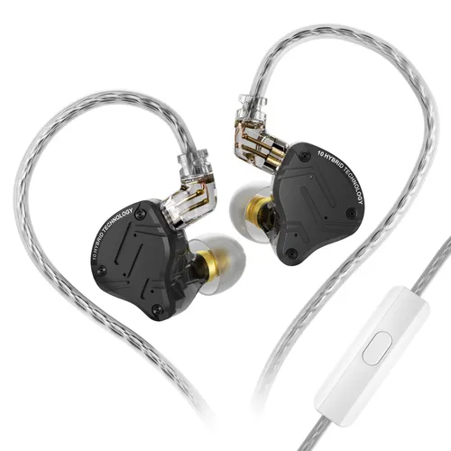 Imagen 2 del producto KZ ZS10 PRO X auriculares intrauditivos HiFi con controlador híbrido 1DD + 4BA actualizados con Cable de 2 pines de 0,75mm para música audiófilo DJ