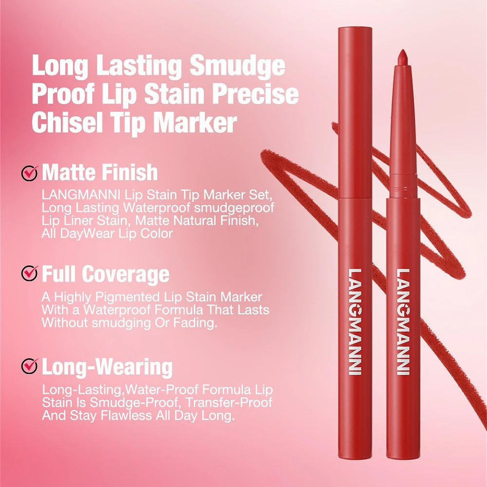 12-farbiges mattes Lipliner- und Lippenstift-Set – wasserfester, langlebiger, antihaftbeschichteter Cup, feuchtigkeitsspendender Lipliner mit rotem Umrisseneffekt