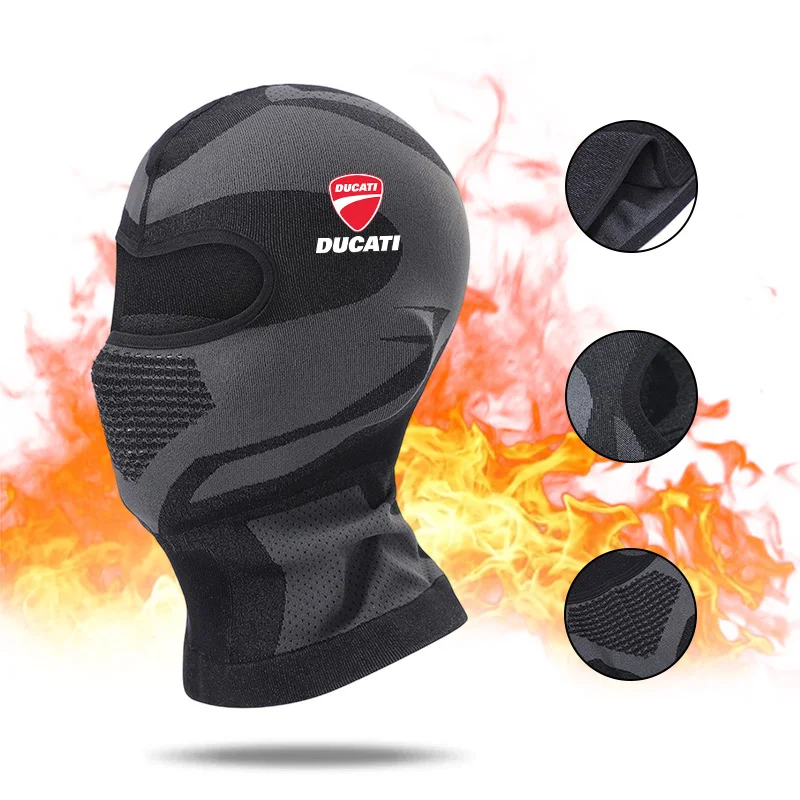 Para ducati logotipo balaclava motocicleta máscara facial completa inverno respirável máscara de esqui cachecol da motocicleta chapéu casco moto capac