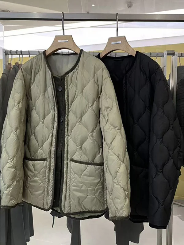 

Свободный крой круглый стеганый хлопок Jaet Color Blo универсальная утягивающая зимняя верхняя одежда корейский Sle Thiened Long Sve