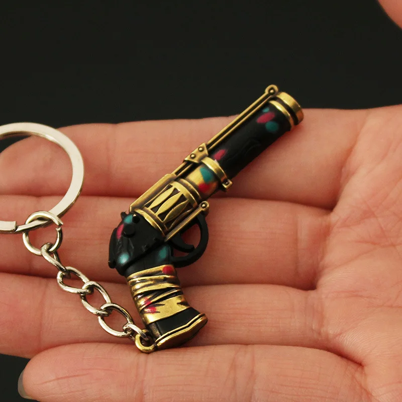 5cm Valorant Melee Reaver Weapon Model Keychain for Men  Protocol Arcane Sheriff Skin Enamel Metal Key Ring Fans Car Bag Jewelry