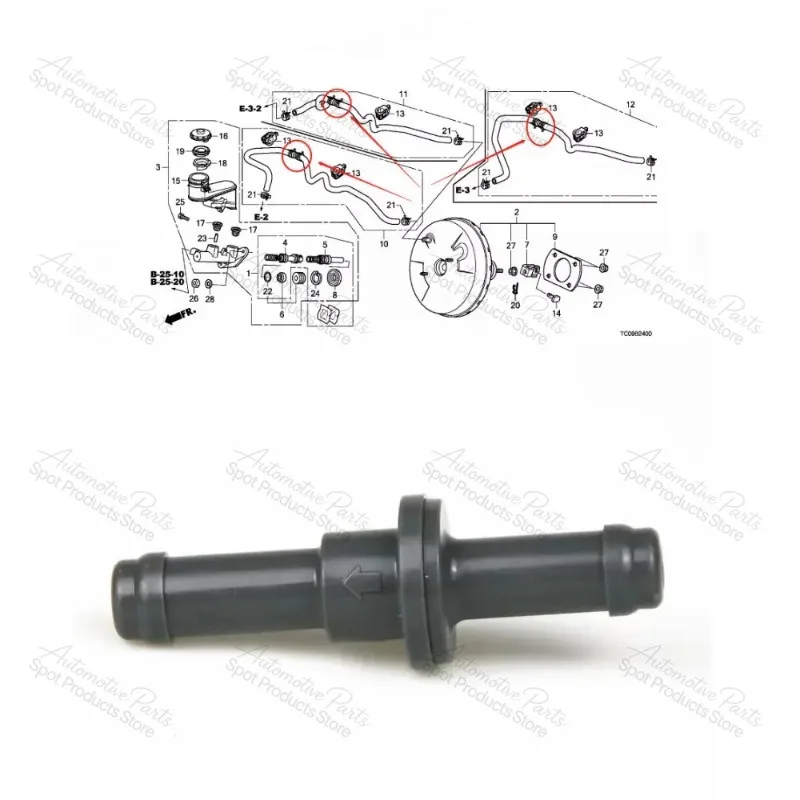 Suitable for  Accord Civic Odyssey Elysion CR-V Fit City Brake Booster Vacuum Hose Check Valve