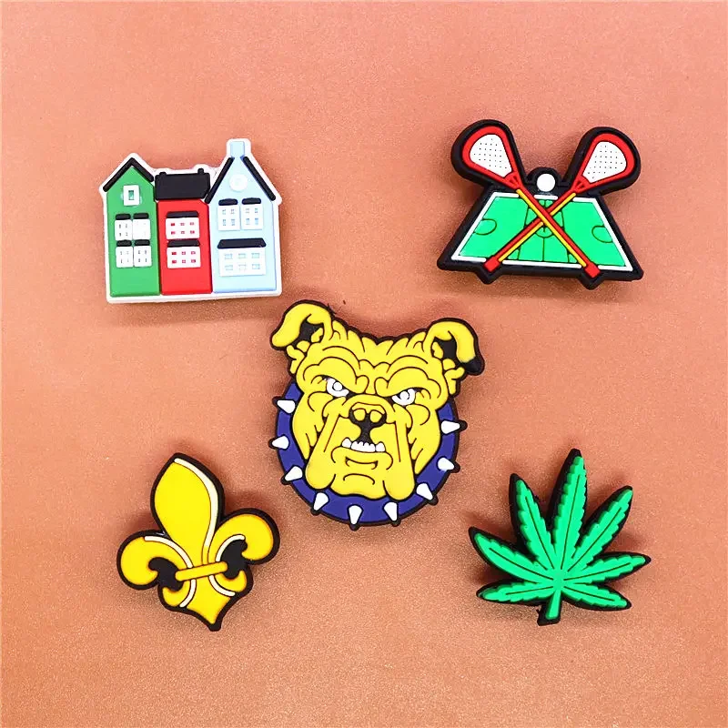 1pcs Cartoon Animal Shoe Charms Bully Pitbull Hockey House Weed Shoe Accessories Decoration fit Party Kids Gifts U220