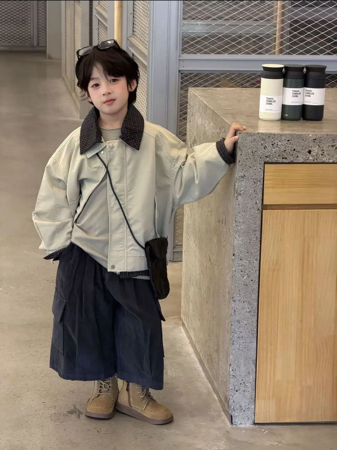 Spring and Autumn Children's Casual Jacket New Boys' Korean Edition Casual Zipper Collar Student Coat
