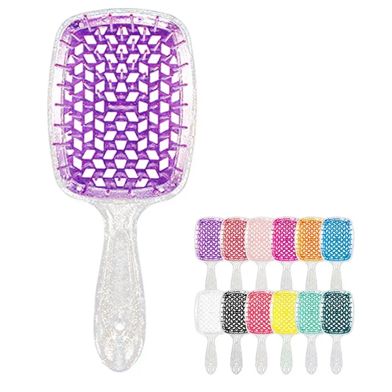 Transparent Shiny Combs Girls Hair Scalp Massage Comb Hairbrush Wide Tooth Comb Women Salon Hairdressing Styling Tools