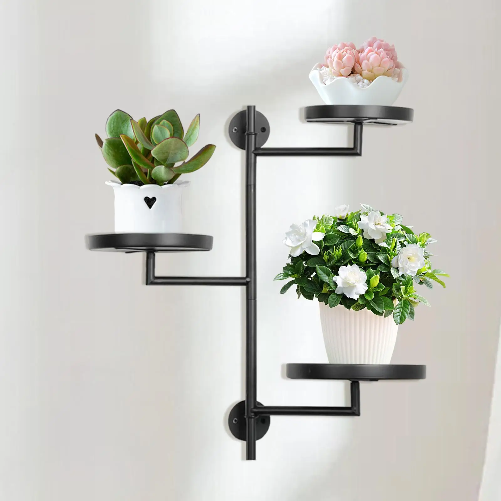 Rotating Window Plant Shelf Space-saving 3 Tier Heavy-duty Rust Resistant Plant Rack for Patio Office Bedroom Living Room Study