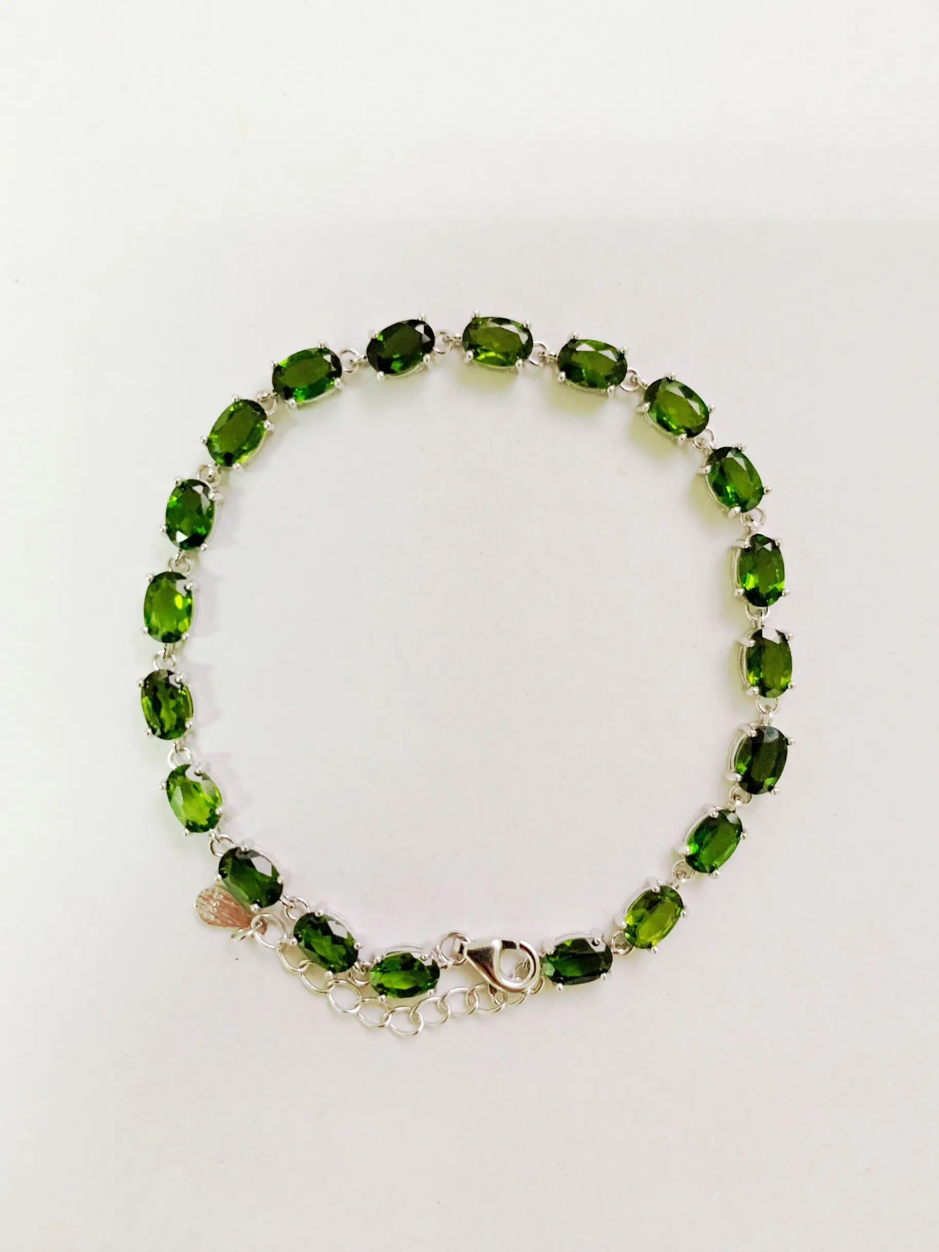 

ZECAA Diopside 925 Jewelry Diopside Lady Bracelet With Natural Diopside Gemstone 4*6mm Woman S925 Silver Diopside Bracelet