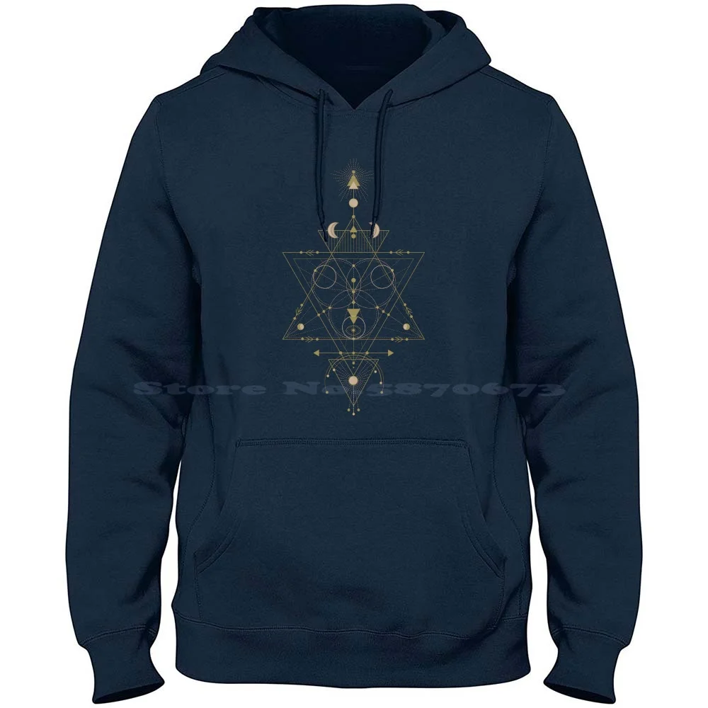 Star Totem / Sacred Geometry 100% Cotton Hoodie Sacred Geometry Alchemy Symbols Sri Yantra Metatrons Cube Abstract