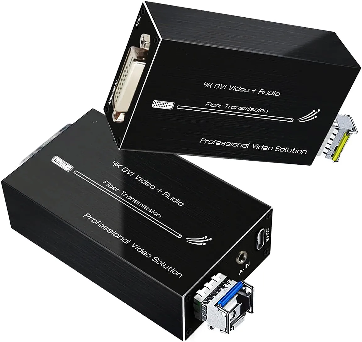 Mini 4K DVI Fiber Extender 10.2Gbps HD 20Km Transmission Data Video Converter 3D Support