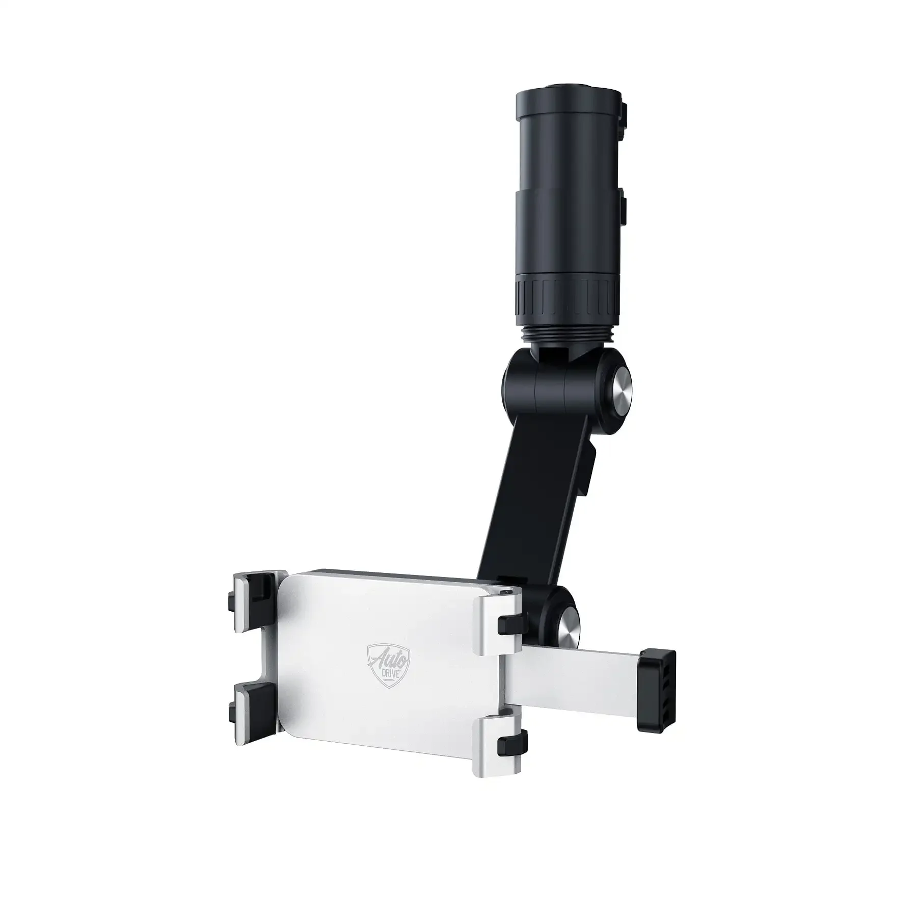 

Крепление для телефона с зажимом для зеркала заднего вида с алюминиевыми многонаправленными металлическими рычагами 360° ° Вращающаяся, нескользящая силиконовая накладка.